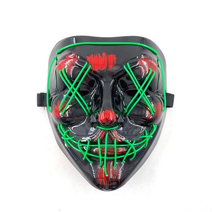 Wireless Neon LED Purge Mask – Glowing Halloween Party Mask