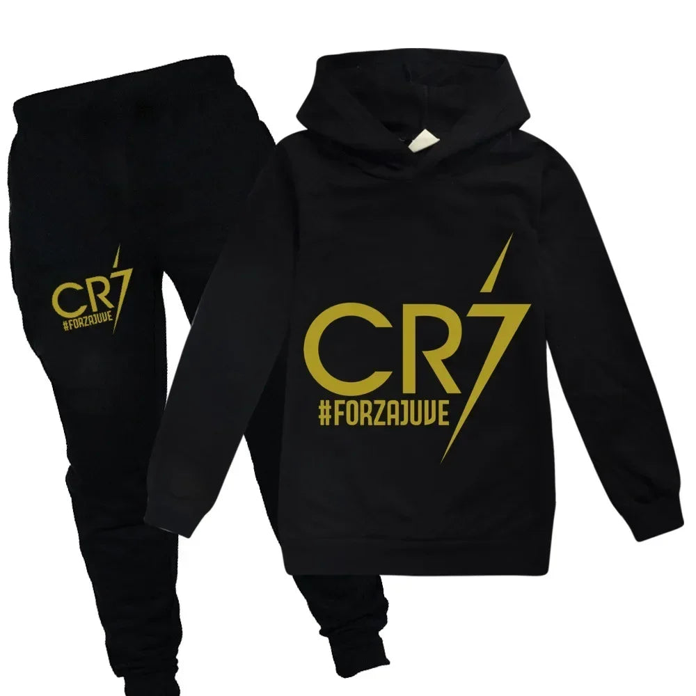 Kids' CR7 Hoodie & Pants Set: Sporty Style for Young Fans