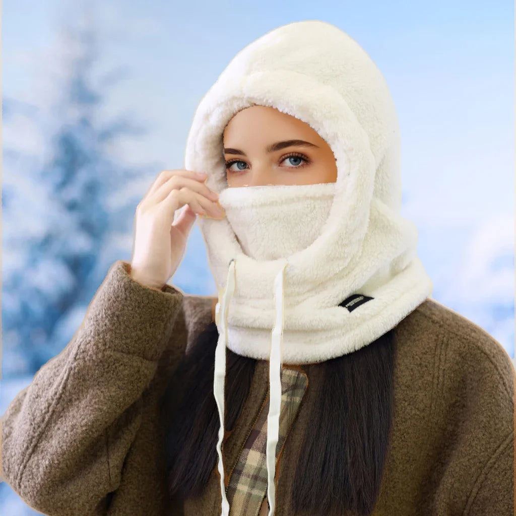 Winter Face Cover Hat with Fleece Sherpa Lining