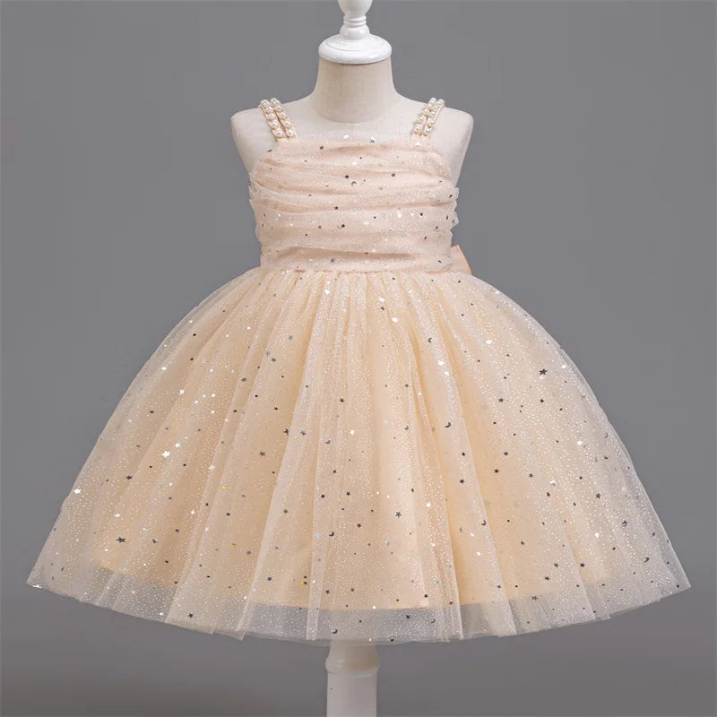 Girls Party Dress – Elegant Blue Sequin Gown