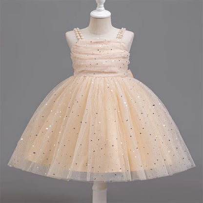 Girls Party Dress – Elegant Blue Sequin Gown