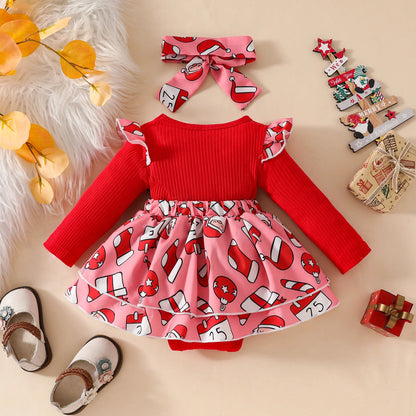 Cute Baby Girl Christmas Party Dress for Infants