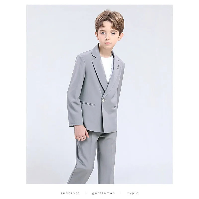 Classic Boys’ Suit – Wedding & Party Blazer Set for Kids 4–12Y