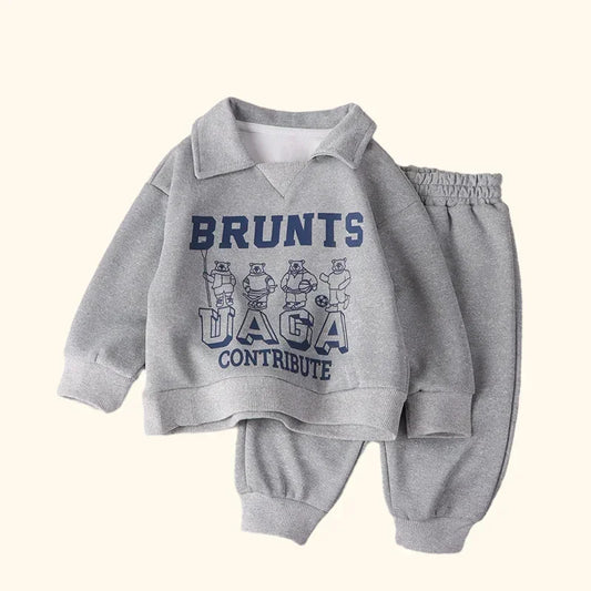 Kids' Warm Polo Tracksuit: Cozy & Stylish for Autumn and Winter