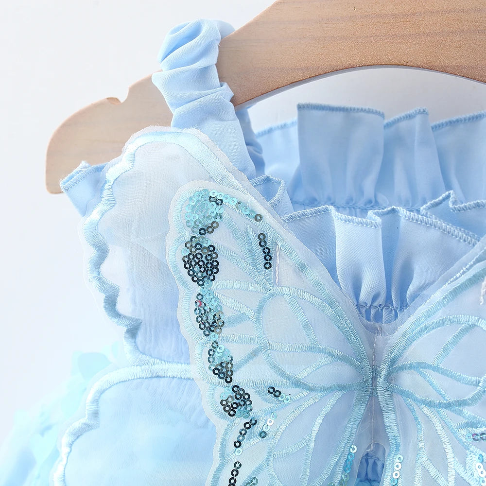 Toddler Girl Embroidered Mesh Party Outfit