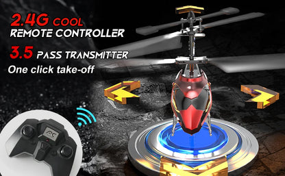 RC Helicopter for Kids – 2.4G Remote Control with LED Lights & One-Key Take-Off