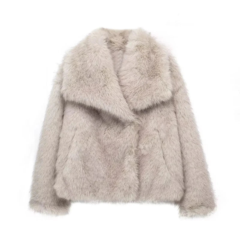 Cozy Black Faux Fur Outerwear – Trendy & Warm