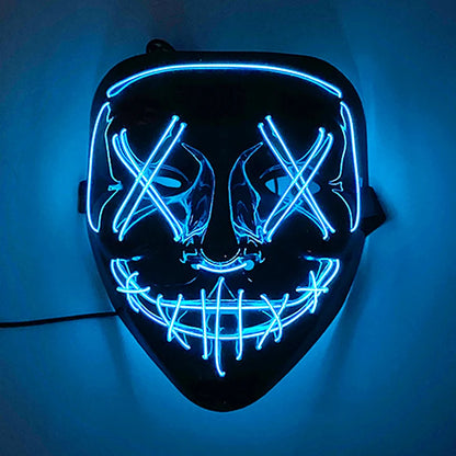 Halloween Light-Up Mask – Neon LED Marshmallow Headgear