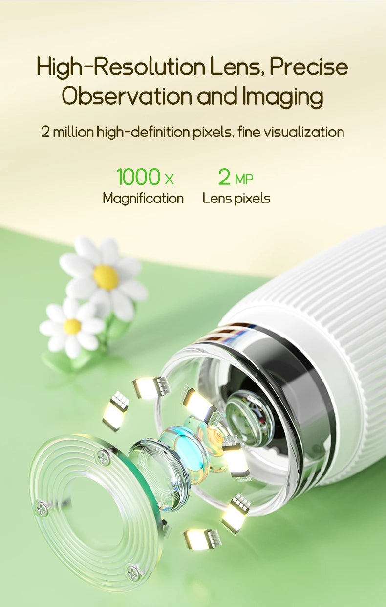 Kids Science Microscope 1000X – 200 Megapixel Digital Magnifier with LED