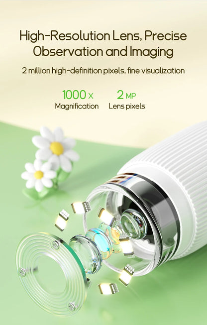 Kids Science Microscope 1000X – 200 Megapixel Digital Magnifier with LED