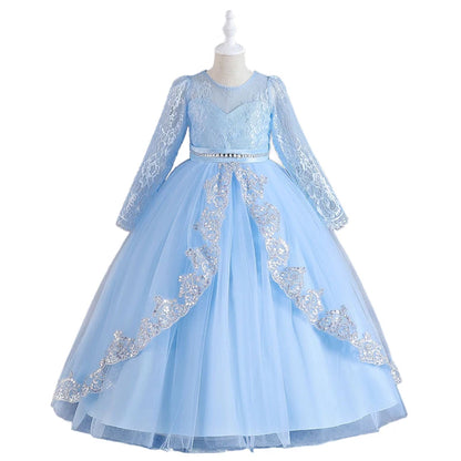 Girls Evening Dress – Lace Embroidered Party Gownn