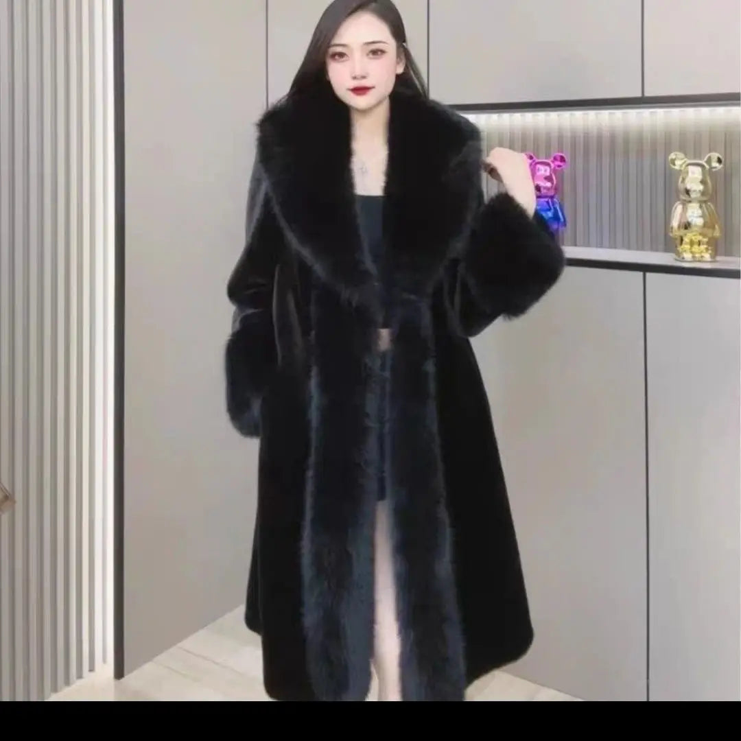 Elegant Faux Fur Long Coat: Warm & Chic