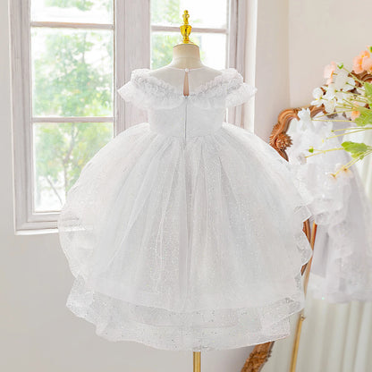 Girls’ Formal Lace Dress – High-End Embroidery for Flower Girl