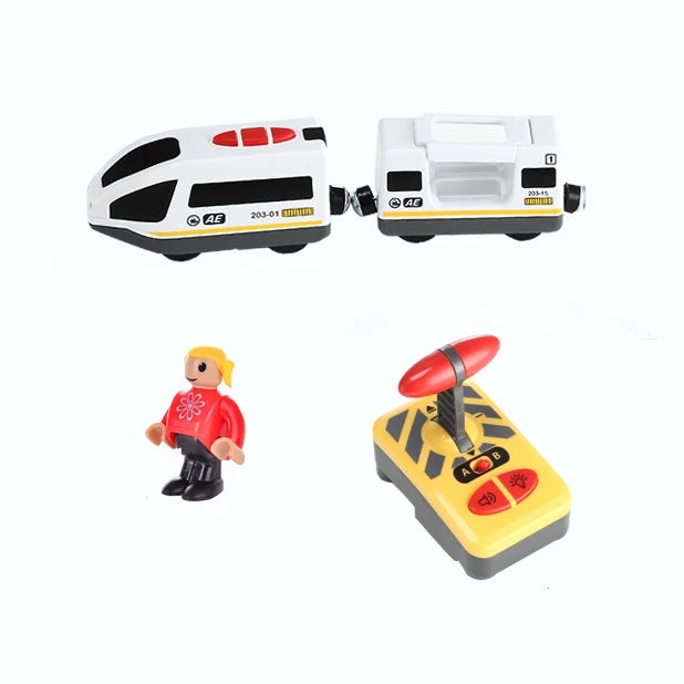 Electric Train Toy Set - Fits Standard Wooden Tracks & Railway Systems