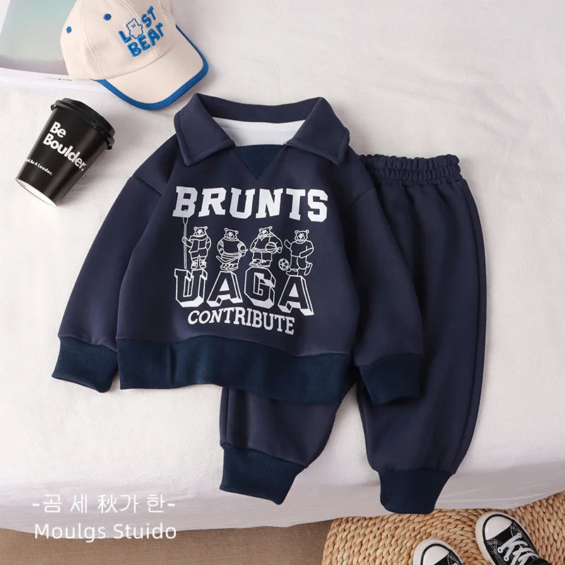 Kids' Warm Polo Tracksuit: Cozy & Stylish for Autumn and Winter