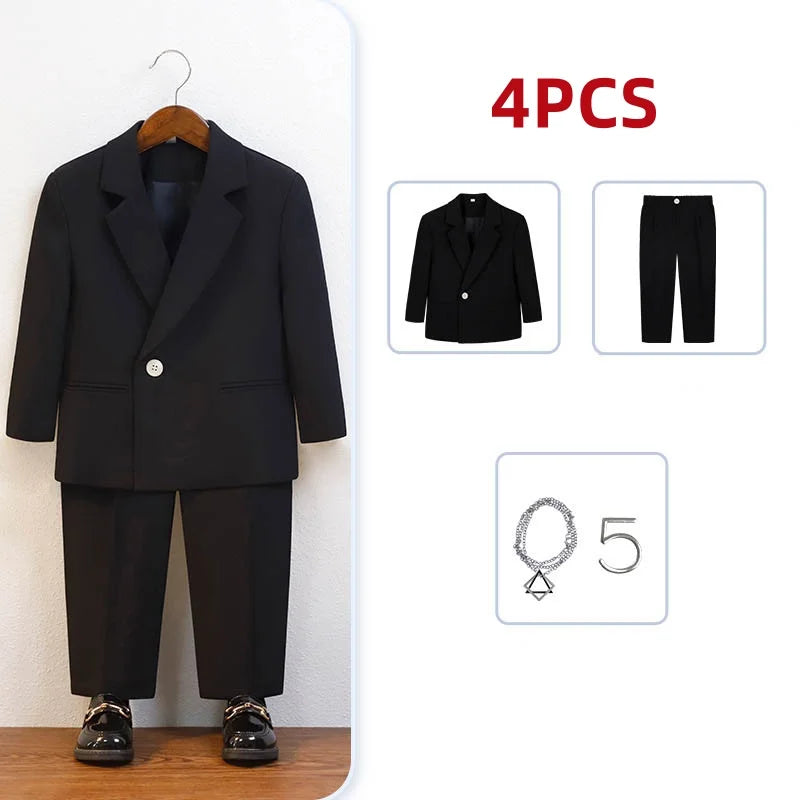 Classic Boys’ Suit – Wedding & Party Blazer Set for Kids 4–12Y