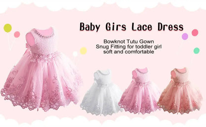 Pearl-Embellished Baby Dress – Formal Pageant Gown