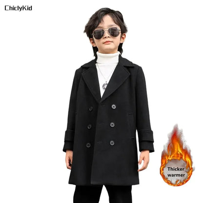 Fall & Winter Boys Jacket – Velvet Wool Outerwear