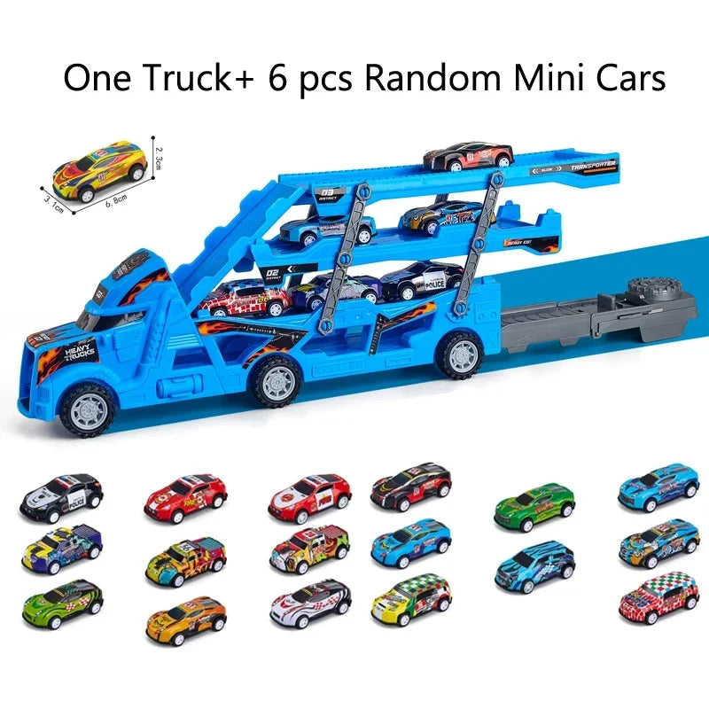 Large Deformation Transporter Truck – Folding Track & Racing Car Toy for Kids