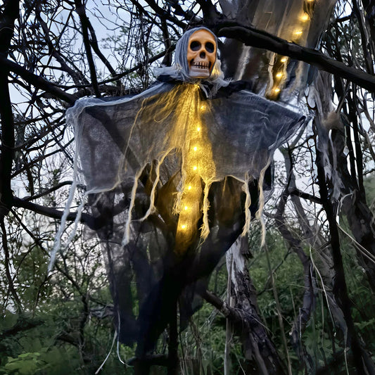 LED Glowing Ghost Ornaments – Spooky Halloween Decor