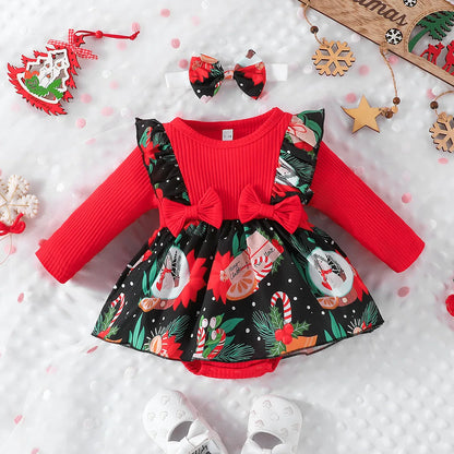 Cute Baby Girl Christmas Party Dress for Infants