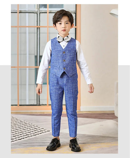 Teen Boys’ Formal Plaid Suit – Multi-Piece Elegant Outfit