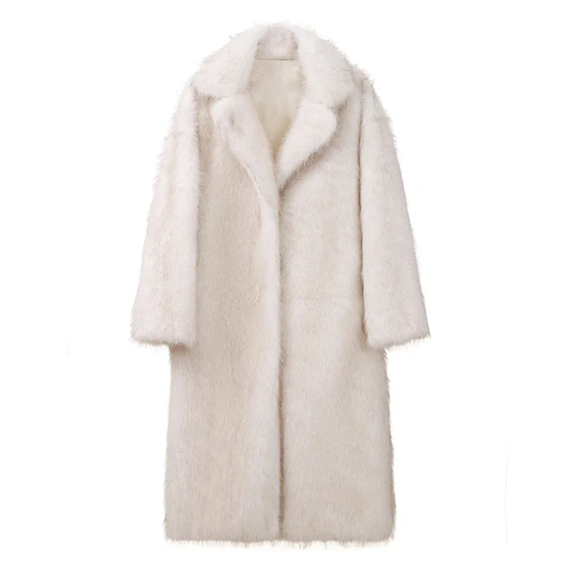 Street Chic: Warm Faux Fox Fur Jacket for Winter