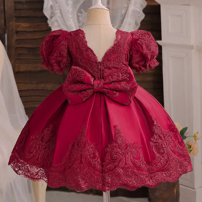 Kids’ Formal Embroidered Dress – Vintage Style Birthday