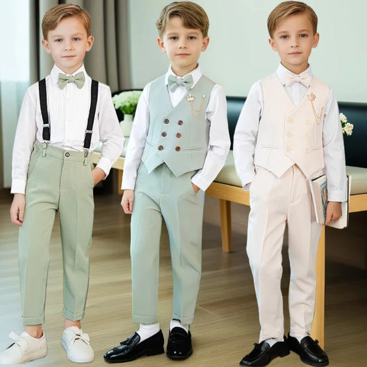 Children’s White Formal Outfit – Host & Evening Performance Suit