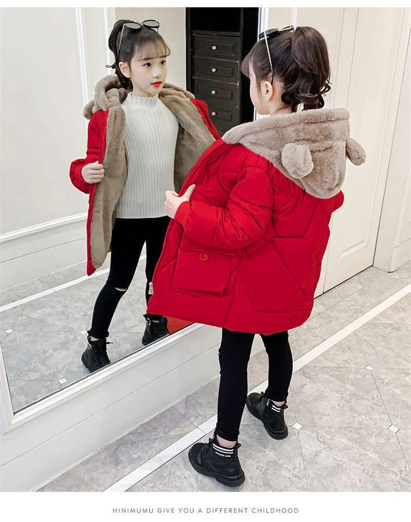Winter Velvet Thicken Coat for Girls – Fashion & Comfort 2025