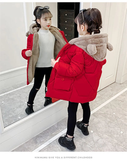 Winter Velvet Thicken Coat for Girls – Fashion & Comfort 2025