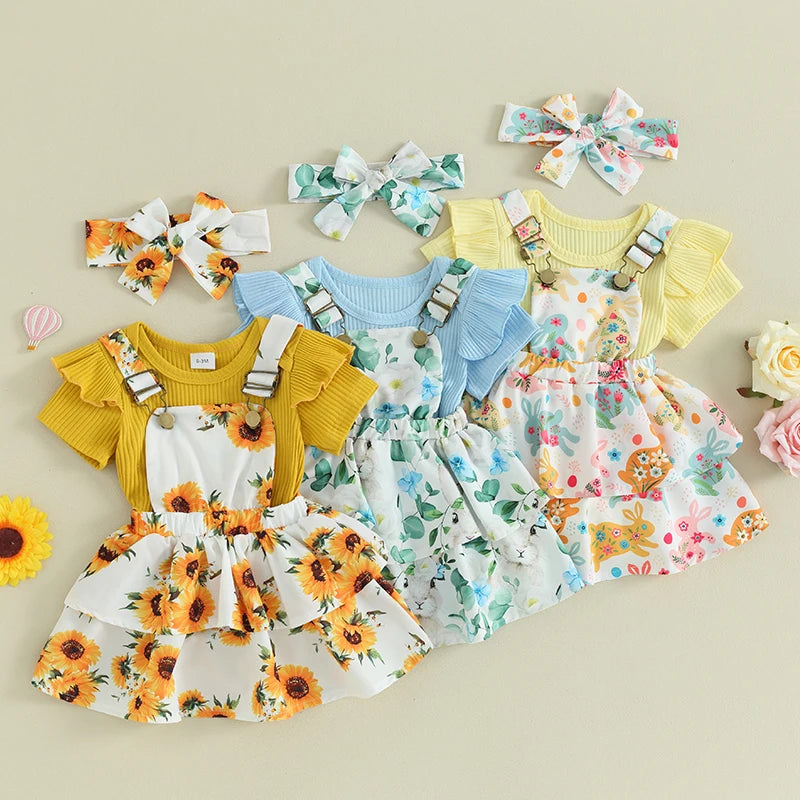 Sweet Baby Girl Summer Clothing Set 3Pcs