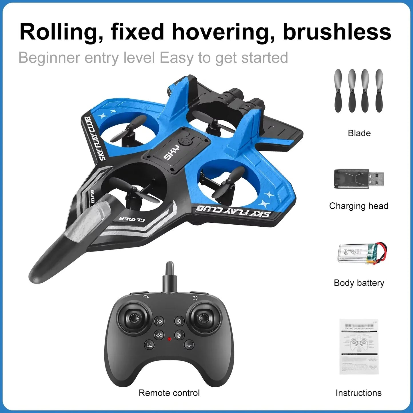 RC Helicopter Toy – 4-Motor Stable Foam Glider for Boys & Girls