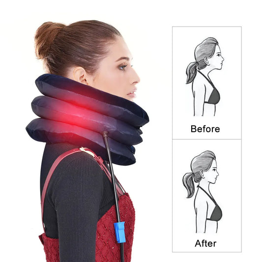 Inflatable 3-Layer Neck Massager: Soft Cervical Traction for Pain Relief