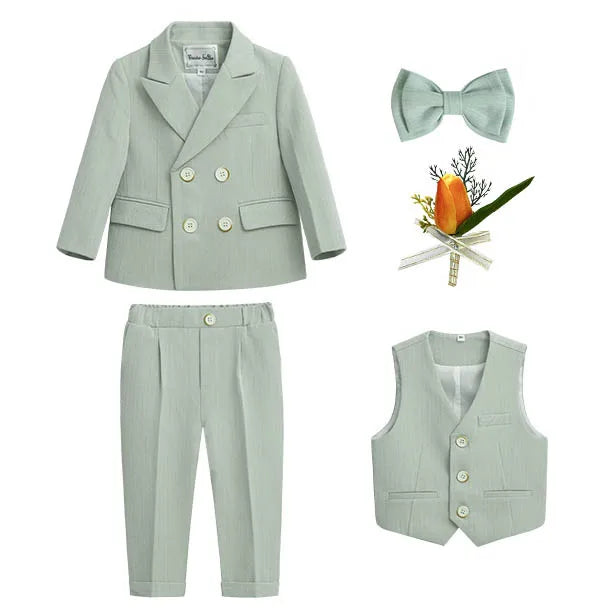 Boys’ Wedding Tuxedo Set – Formal Blazer, Pants & Bowtie Outfit