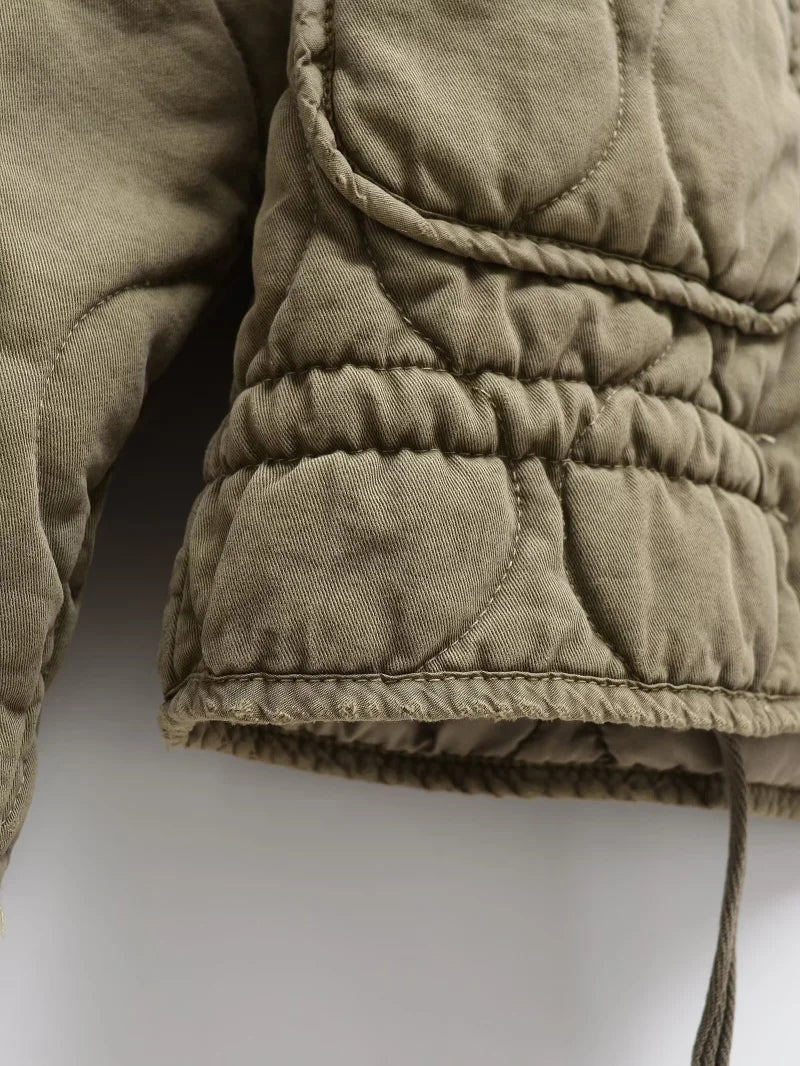 High Collar Quilted Coat – Retro Meets Modern