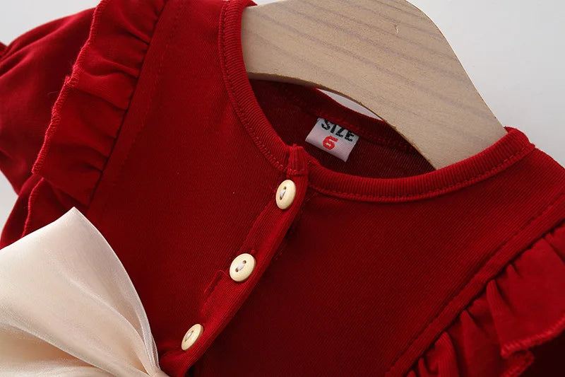 Baby Girl Short Sleeve Mesh Princess Dress