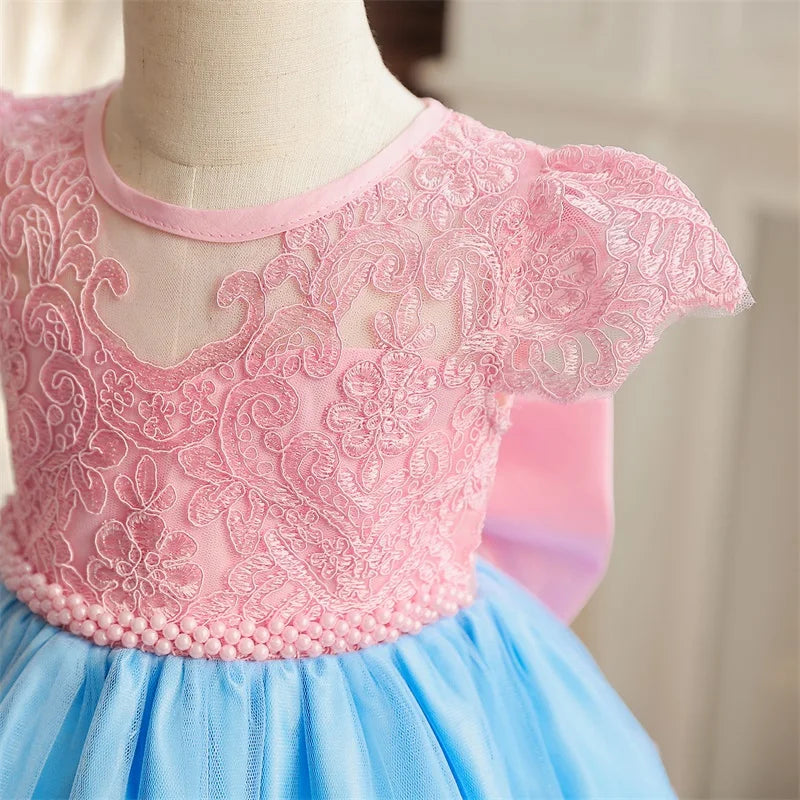 Kids’ Formal Embroidered Dress – Vintage Style Birthday