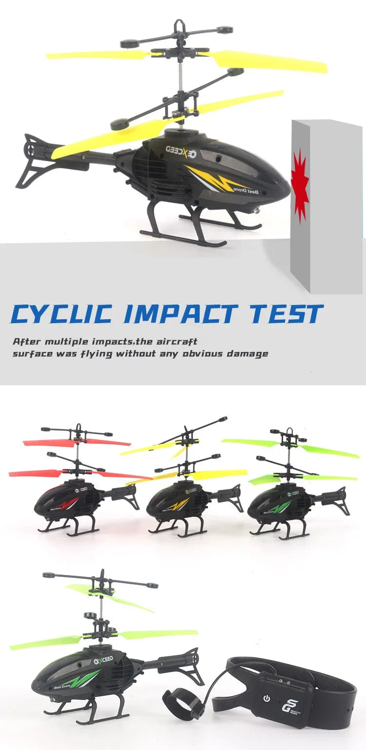 Wrist Induction Drone – Mini RC Helicopter for Kids with Impact Protection