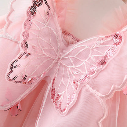 Cute Infant Princess Dress with Butterfly Wings