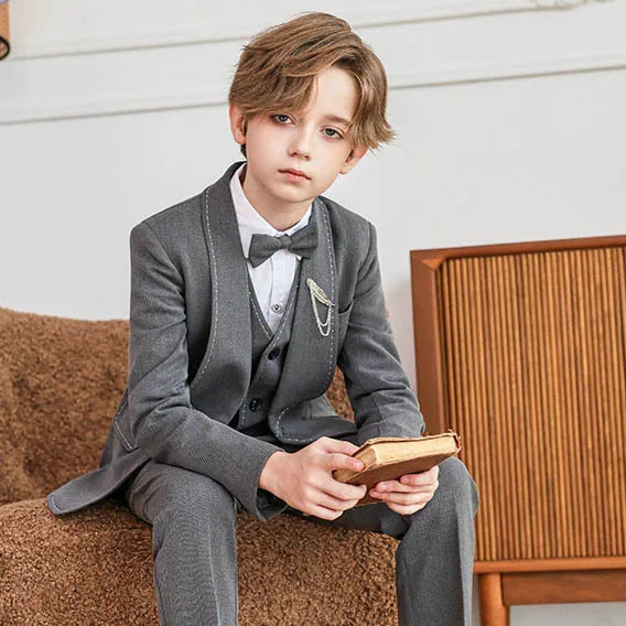 Boys’ Slim Fit Formal Suit – Wedding & Party Outfit (4–12 Years)