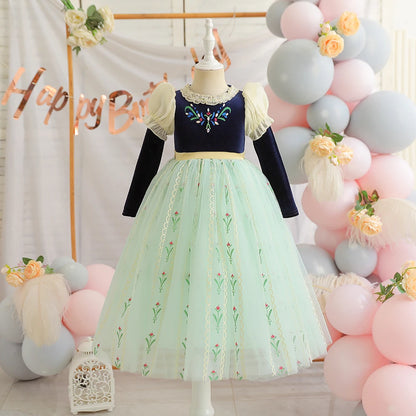 Girls’ Performance & Wedding Dress – Color Block Bow