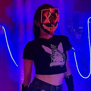 Halloween LED Mask – Poptrend Light-Up Scary Costume Accessory