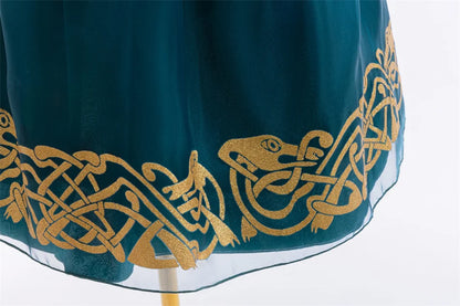 Girls’ Princess Cosplay Dress – Long Sleeve Halloween & Stage Outfit