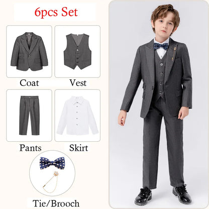 Classic Gray Suit for Boys – 1–14Y Formal & Performance Set