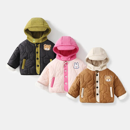 Winter Boys’ Jacket – Loose Fit & Cute Print