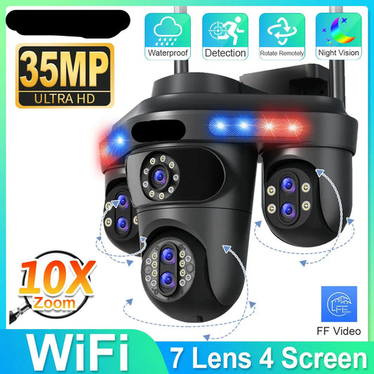 3/4 Screen WiFi PTZ Camera | 10X Zoom | AI Auto Tracking | Outdoor IP66 CCTV