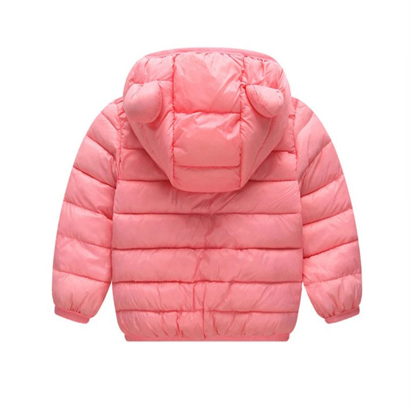 Adorable Kids' Hooded Down Jackets – Lightweight, Warm, and Dino-Fun