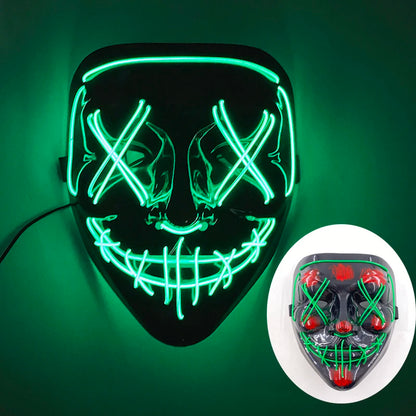 Halloween Light-Up Mask – Neon LED Marshmallow Headgear