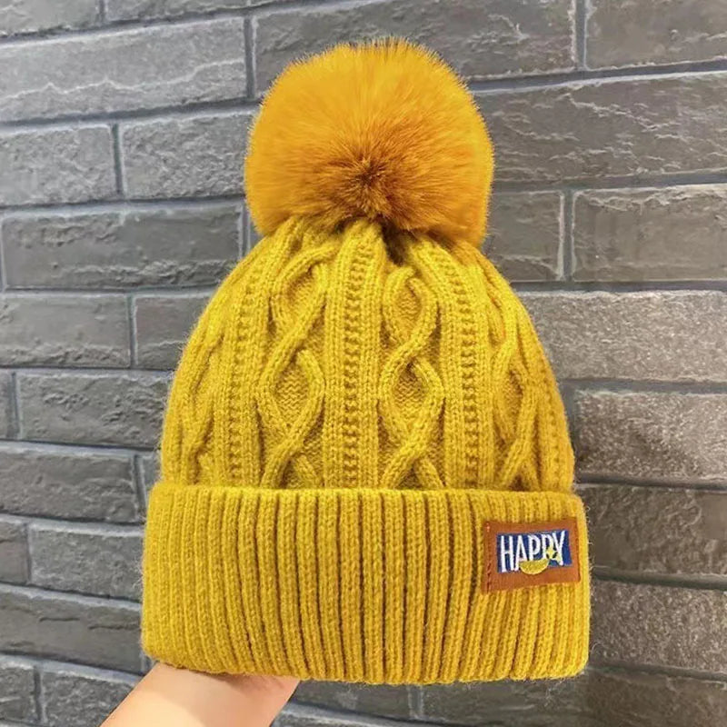 Cozy Faux Fur Pom Pom Beanie – Warm & Chic